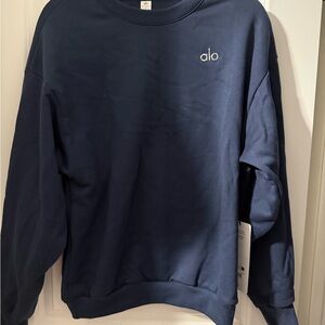ALO Yoga accolade Navy Crewneck Sweatshirt NWT
